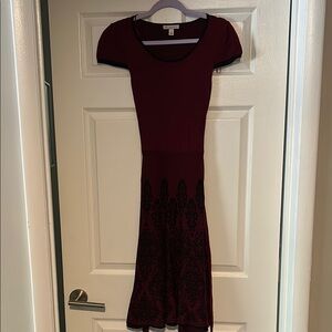 Elegant Burgundy and Black Dress